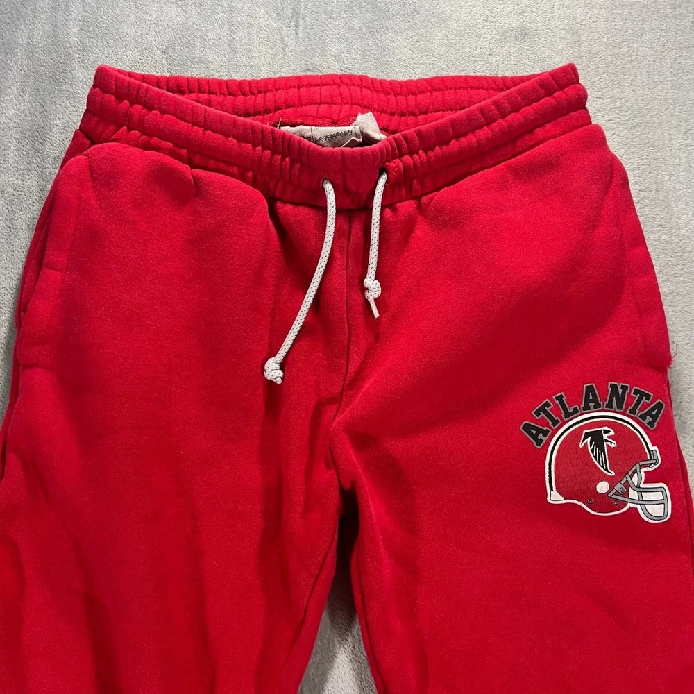 Atlanta Falcons Starter Sweatpants Mens Medium Red NFL Joggers Ankle Zipper